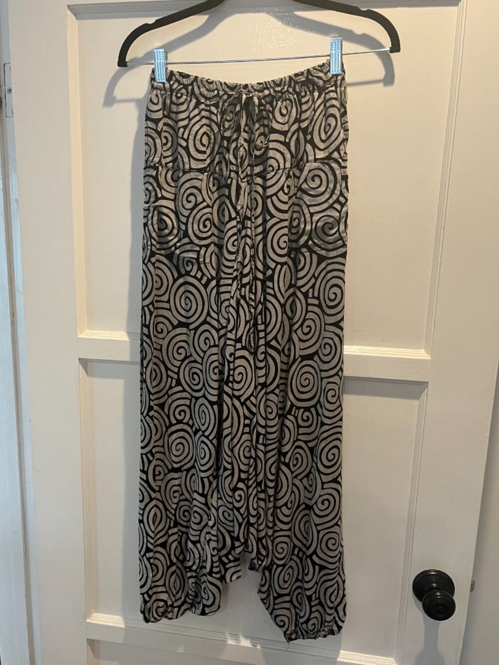 Authentic black and grey women's harem pants from Thailand -- M